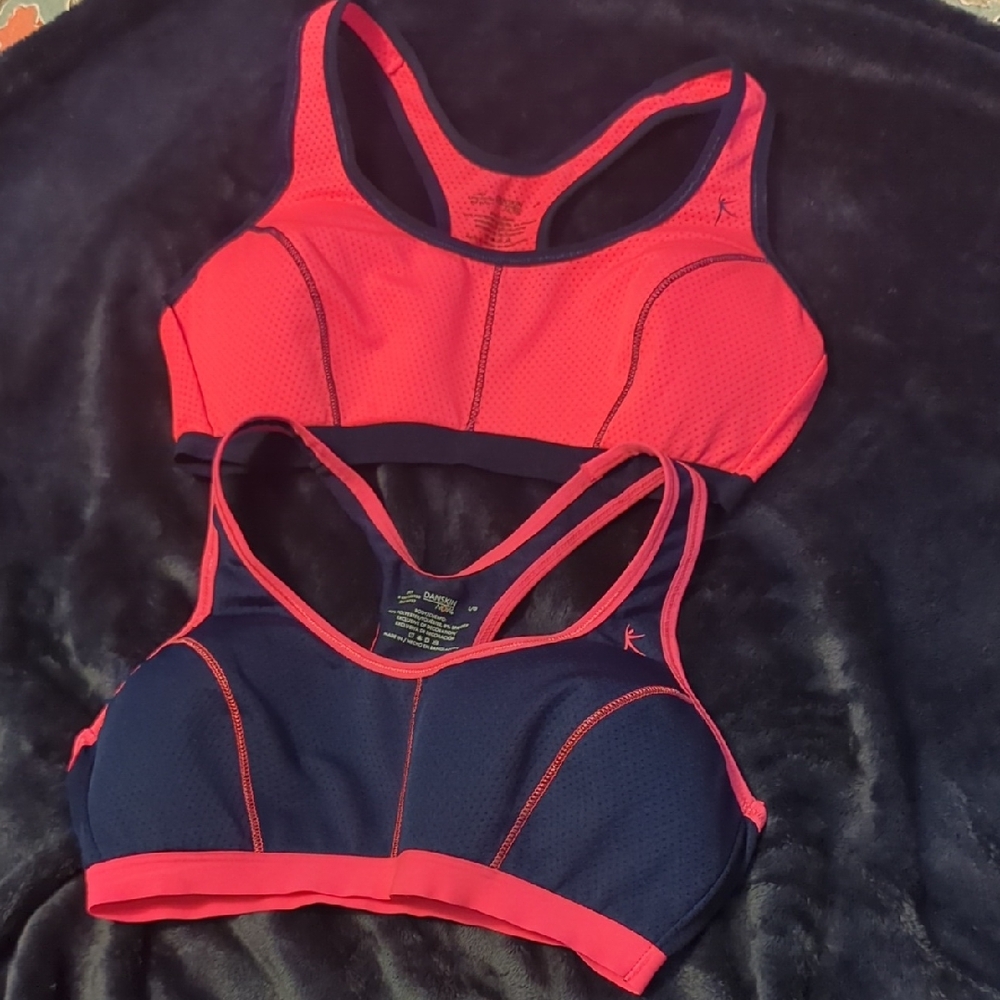 Women's Pink and Navy Sports Bra -2 Total